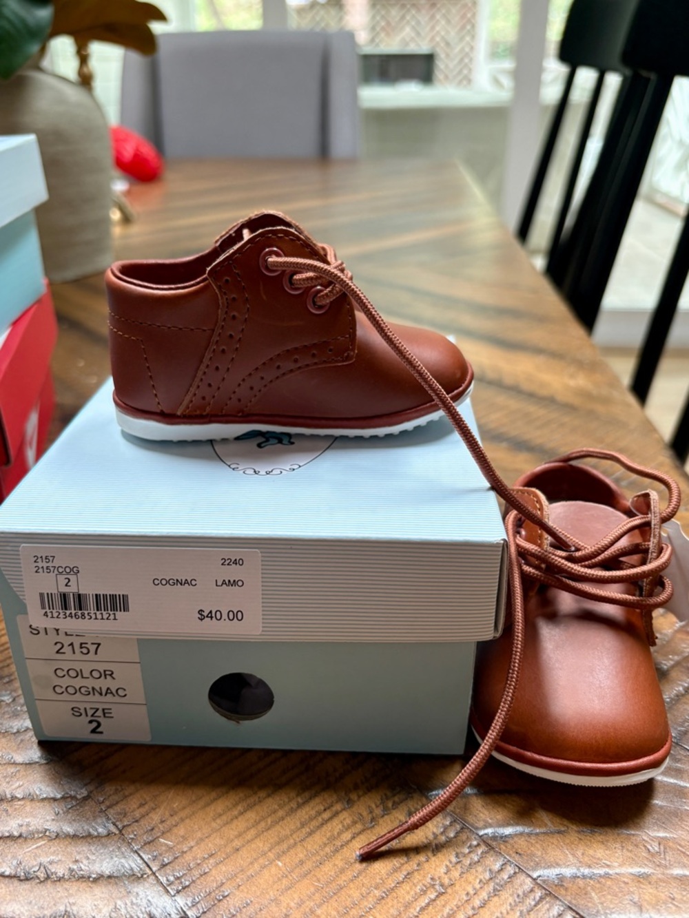 Angel Dear Cognac Brown Baby Walker Shoes